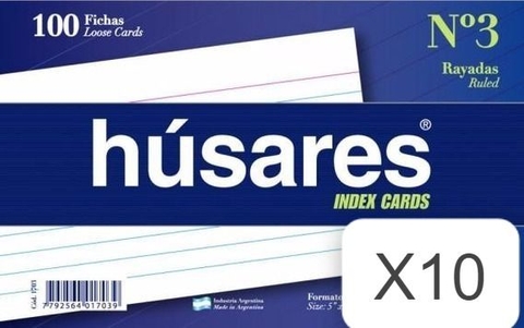 10 Ficha N3 Rayada X 100 - Husares 1703