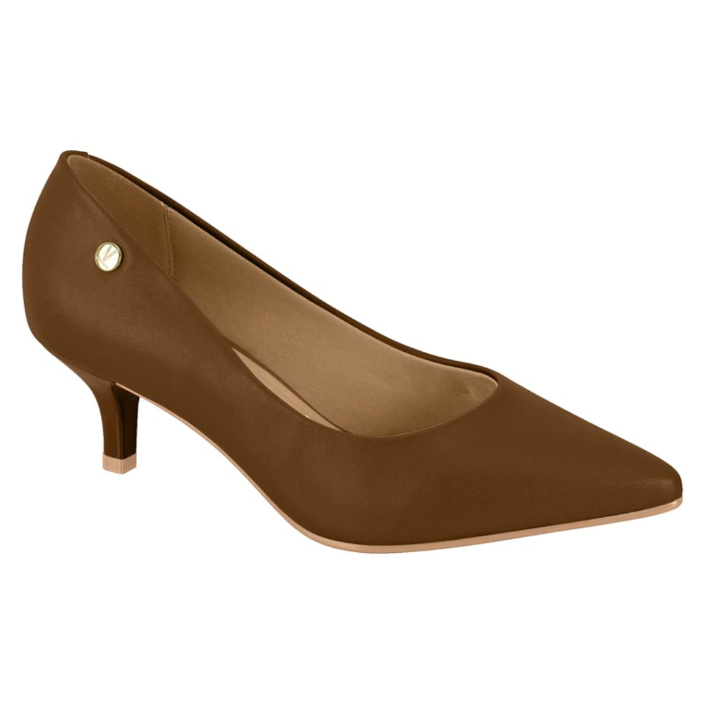 Scarpin Vizzano 1122828 Capuccino Pelica Salto Baixo Fino