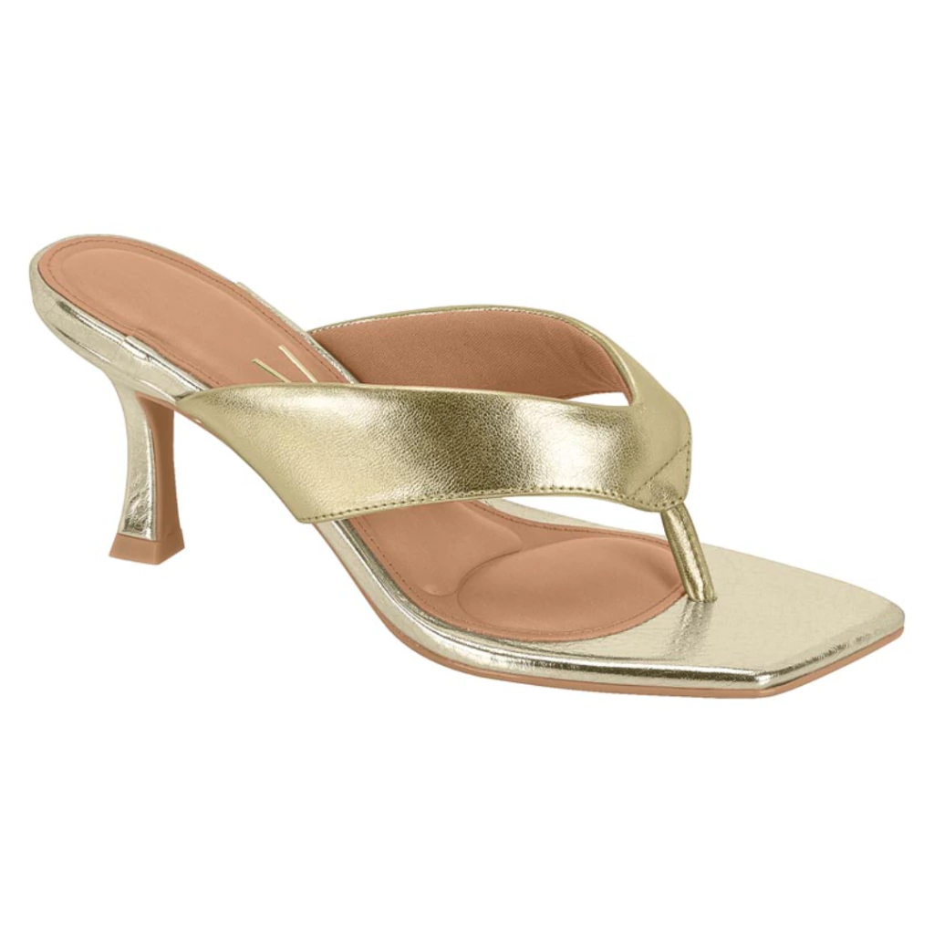 Tamanco Vizzano 6536201 Dourado de Dedo Salto Fino