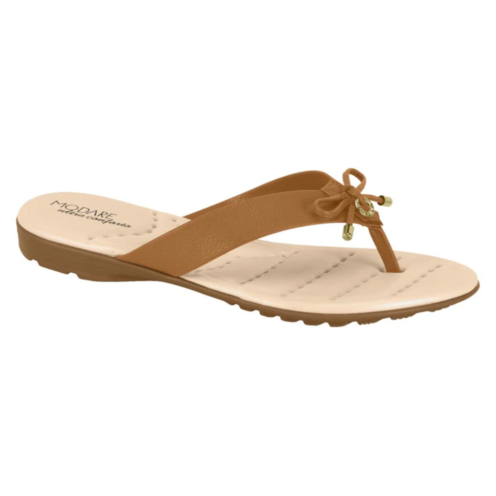 Chinelo Modare 7053138 Caramelo de Dedo com Lacinho