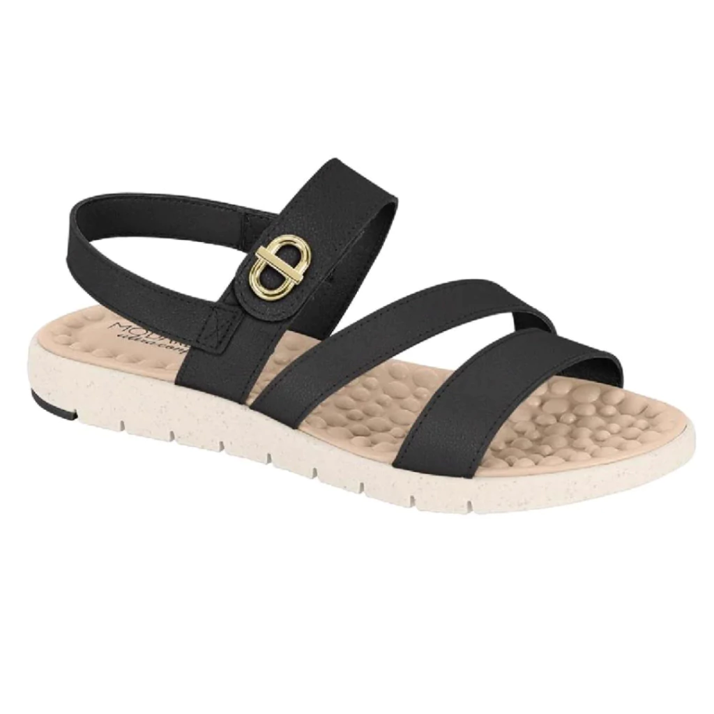 Sandalia Modare 7162223 Preto Sola Branca