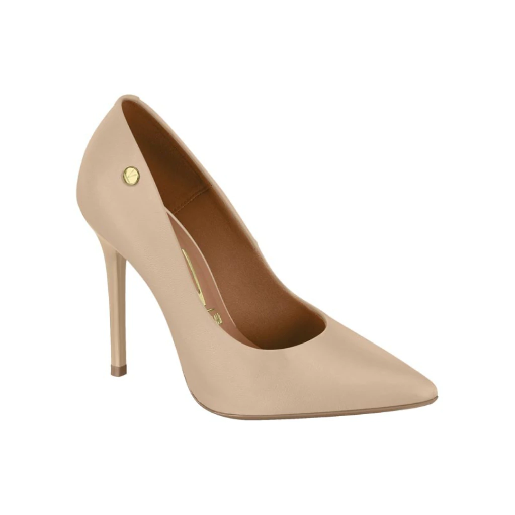 Scarpin Vizzano 1421100 Bege Pelica Salto Alto Fino