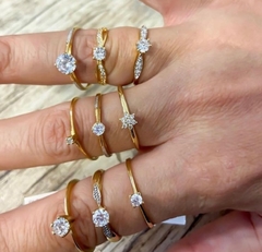 Anel solitário ouro 18k - comprar online