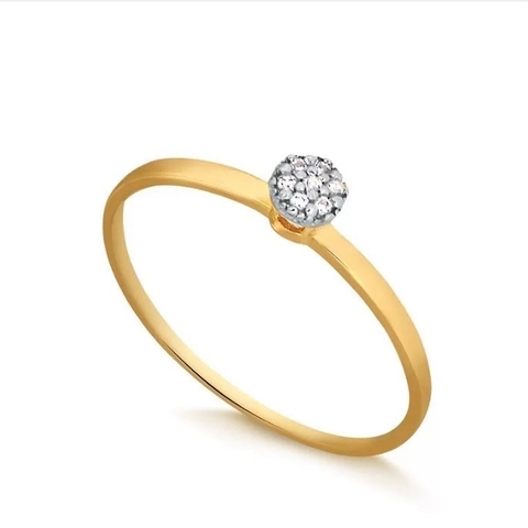 Anel Solitário Ouro Allure