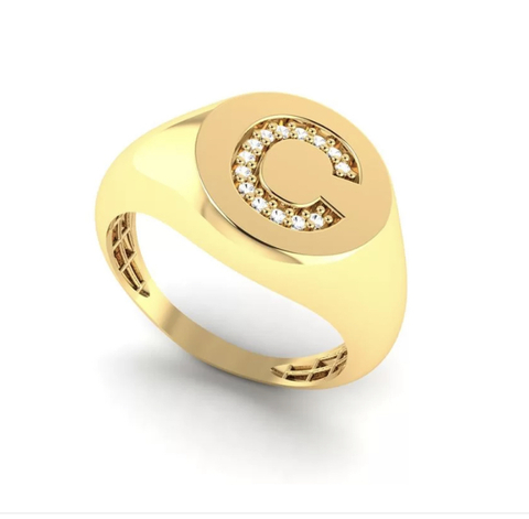 Anel Letra Ouro
