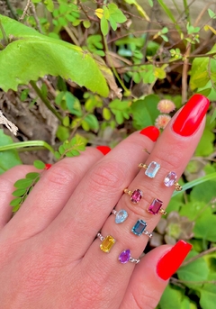 Anel ouro 18k e pedra natural - comprar online