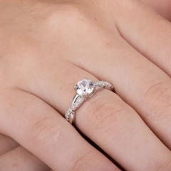 Anel solitário prata 925 - Priscila - comprar online