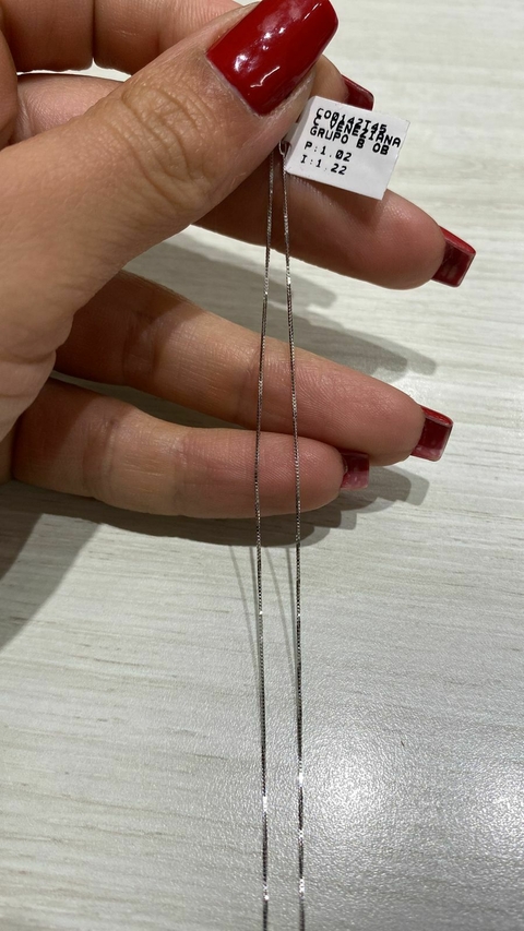 Colar veneziana ouro branco 18k