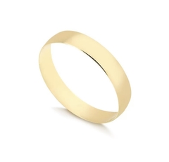 Aliança de ouro anatômica com aparador prata cortesia