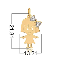 Pingente filha (menina) - com laço - comprar online