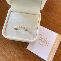 Aliança reta 2,00mm diamantada ouro - comprar online