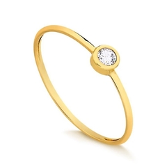 Anel Solitário Ouro