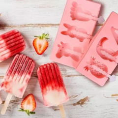 Molde Silicona Paleta Helado Palito Freezer Postre Figurita