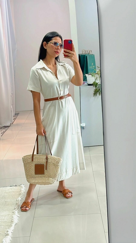VESTIDO LINHO MIDI