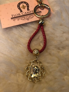 Chaveiro Camafeu (Couro Vermelho)