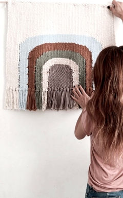 Telar Arcoiris al cielo 75x68 celeste (palo cosido) - comprar online