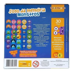 Jogo da Memória Monstros 30 Peças - Bate Bumbo - Balloon Brinquedos Diferentes