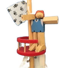 Navio Pirata De Madeira Brinquedo Educativo Com 16 Peças - Baú do Pirata - comprar online