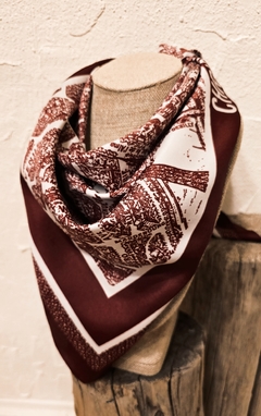 Maxi Panuelo Seda Bordeaux