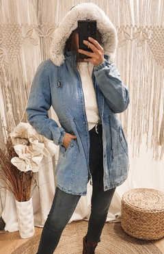 Parka Denim con Corderito