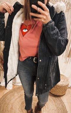 Parka Denim con Corderito