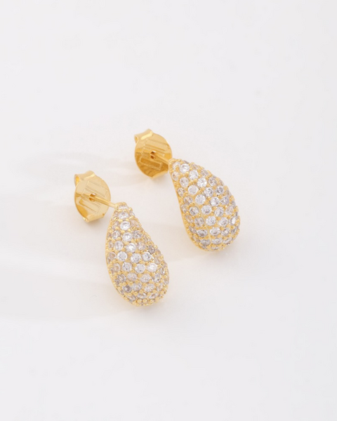 Brinco gota com zirconia