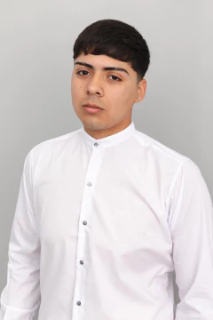Camisa slim fit lisa cuello mao