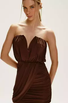 VESTIDO GISELA MARROM - loja online