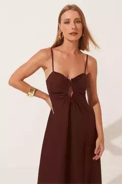 VESTIDO CELINA MARROM - Zene Boutique