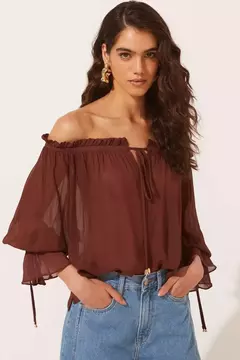 BLUSA FIORELA MARROM - comprar online