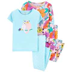Carter´S Set 4 Piezas Pijama Algodon Floral