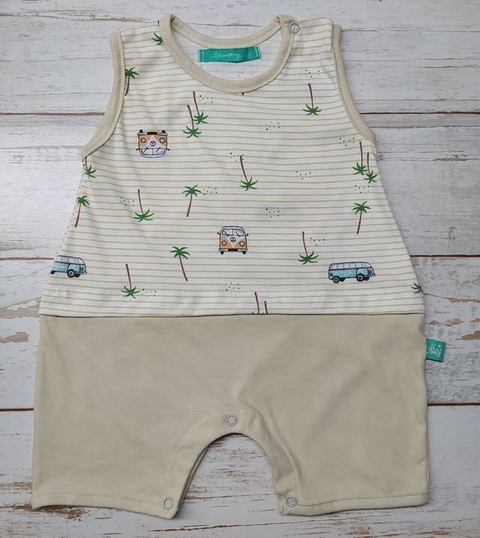 BOMBACHUDO DE ALGODON// NATURAL CON PALMERAS