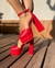 Sapato Feminino Meia Pata com salto grosso | Vermelho