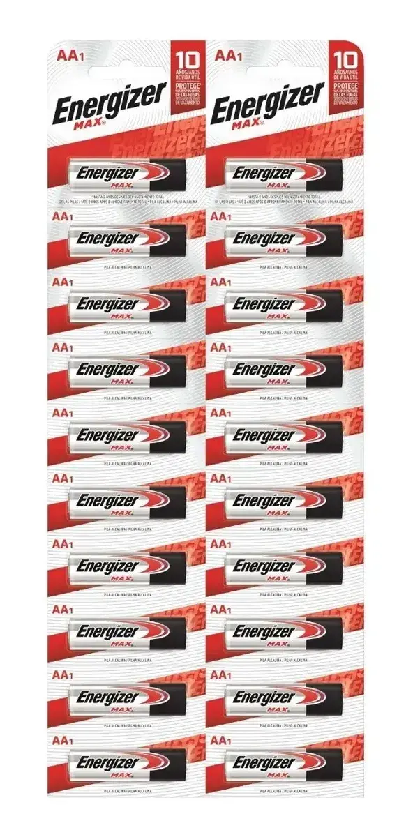 20 X Pilas AA Energizer Max E91 Pilas Alcalinas 1.5v