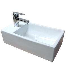 Bacha De Apoyo De Porcelana Blanca 46.5 X 26 Cm Baño Blade - comprar online
