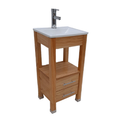 Vanitory 40cm Ancho Color Miel C/2 Cajones Barrita - comprar online