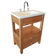 Vanitory 52 cm de ancho color miel con 2 cajones fichero - comprar online