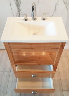 Imagen de Vanitory 52 cm de ancho color miel con 2 cajones fichero