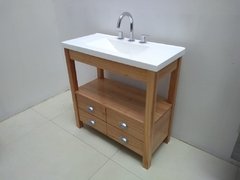 Vanitory tono miel 82cm x 38 4 cajones telescopicas fichero - Mundo Vanitory