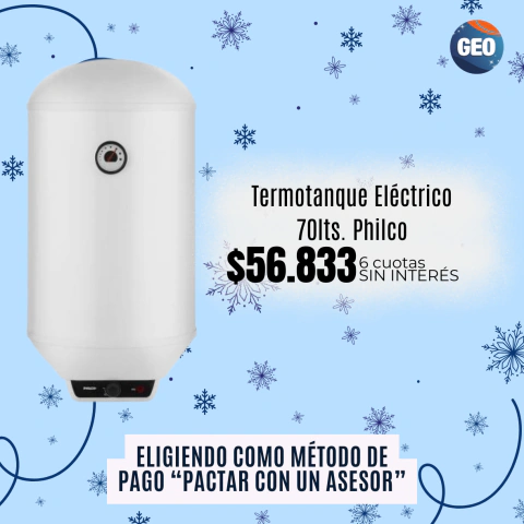 Termotanque Eléctrico 70lts. Philco