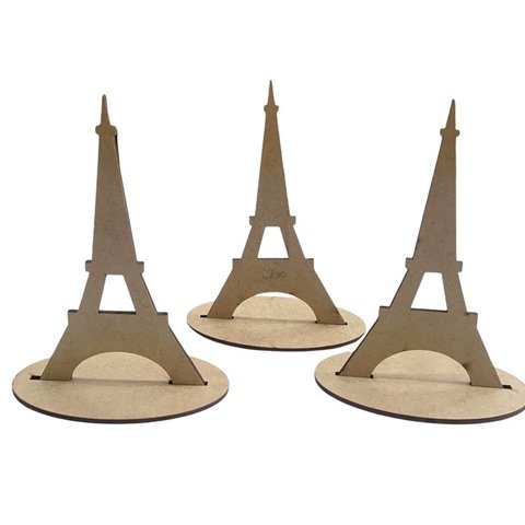 Recorte Torre de Paris aplique Torre Eiffel com suporte mdf centro de mesa enfeite