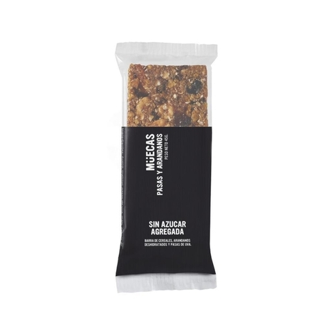 BARRITA DE CEREAL PASAS Y ARANDANOS SIN AZUCAR /VEGANA -MUECAS