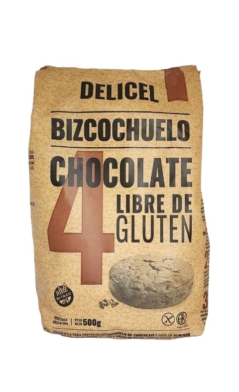 PREMEZCLA BIZCOCHUELO CHOCOLATE X 500GR *SIN TACC* -DELICEL
