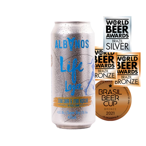 Cerveja Albanos Life Lager - 473ml (Caixa - 12 unidades)