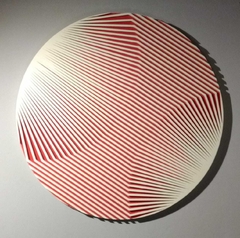 Obra en arte óptico "Japónica" en acrílico sobre madera por L. Schmidt