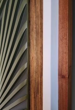 Obra titulada "Vert" en madera, pintura acrílica y dorado a la hoja. - comprar online