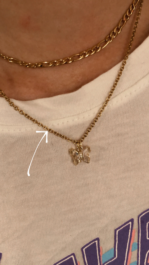 COLLAR MARIPOSA TRANSPARENTE