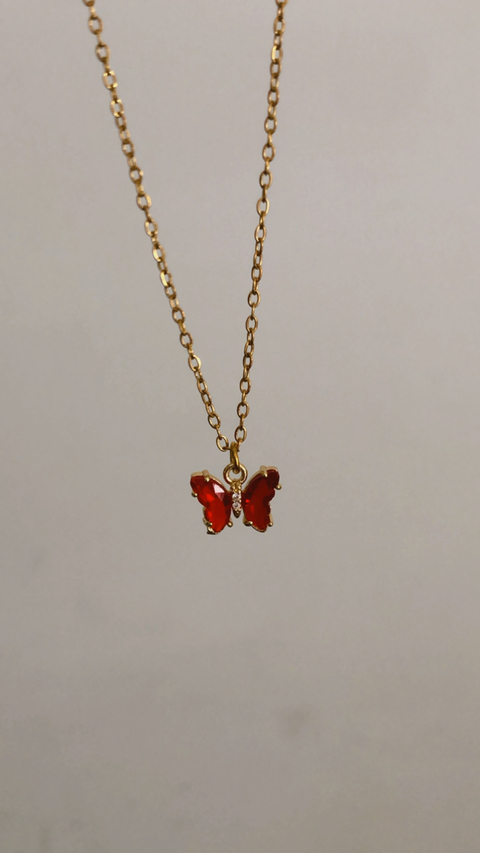 COLLAR MARIPOSA ROJA - 45cms - comprar online