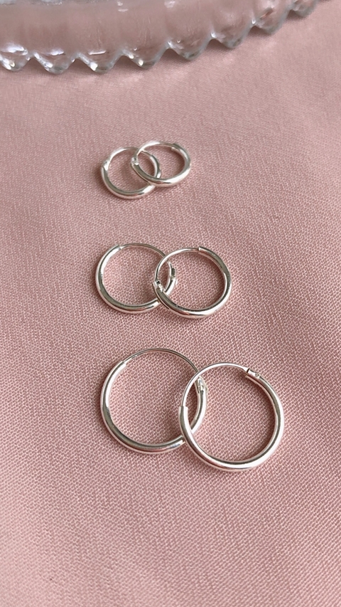 ARGOLLAS LISAS PLATA SET M x3 - PARES - comprar online