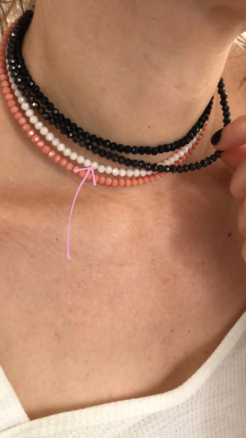 COLLAR CRYSTAL NUDE, 40cms de largo + 5cms de extensión